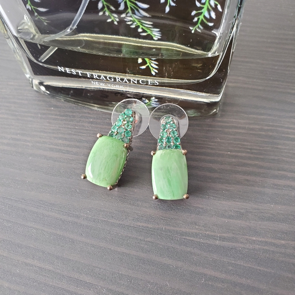 Valentina • Variscite & Emerald Earrings